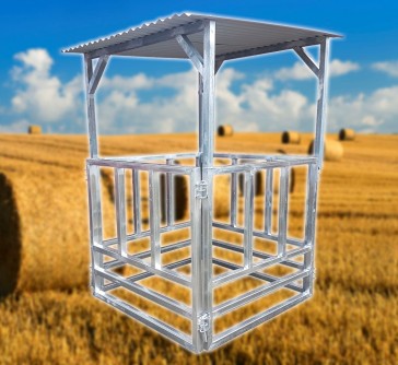 goat hay feeder with roof